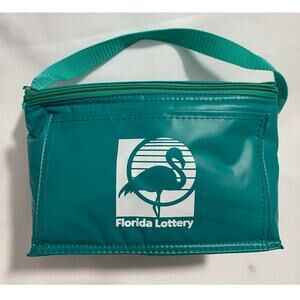 Florida Lottery Insulated Cooler Bag Small Promo Green Retro Vintage Flamingo